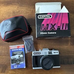 VTG CAPITAL MX-II 35MM Film‎ Retro Camera W 50MM Lens, Case w/ Paperwork and Box